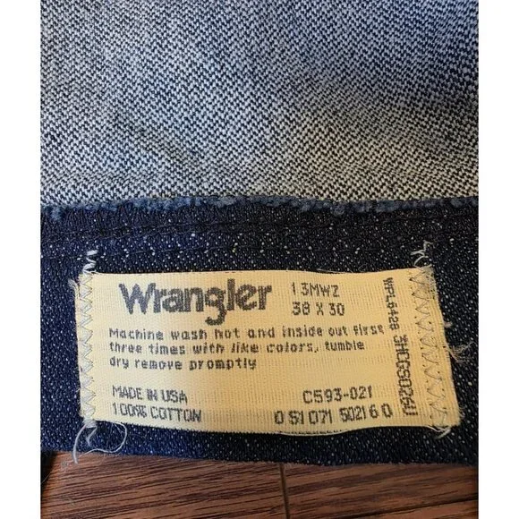 Wrangler Jeans Mens (38x30) 36x30 Dark Wash High Rise Cowboy Cut Rodeo Western - Picture 7 of 10